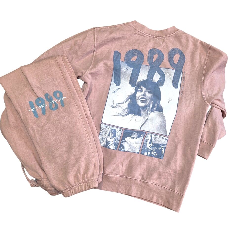 Taylor Swift 1989 Taylor's Version Sweatshirt And Joggers Men's S Pink 28X32